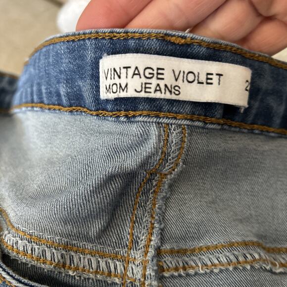 Mom Jeans Sz 22 Stretch Faded Blue Skinny Jeans Curvy Sexy Comfy Vintage Violet - Picture 6 of 7